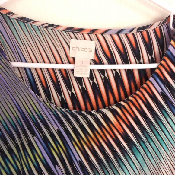 CHICO’S Size 1 multicolor top - Picture 3 of 6